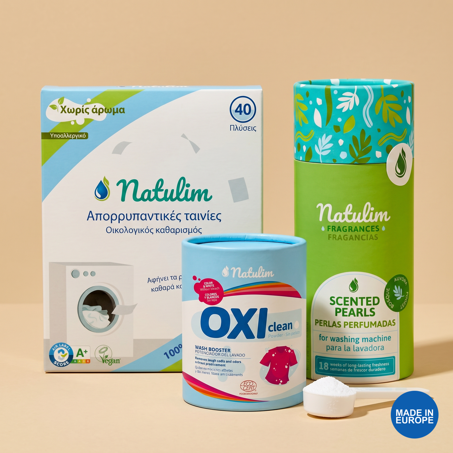 Τέλεια Μπουγάδα — Φύλλα, Πέρλες Aurora & Oxi Clean