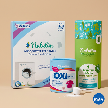 Τέλεια Μπουγάδα — Φύλλα, Πέρλες Aurora & Oxi Clean