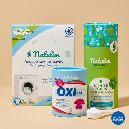 Τέλεια Μπουγάδα — Φύλλα, Πέρλες Aurora & Oxi Clean