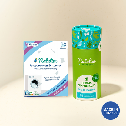 Natulim Φύλλα Απορρυπαντικού & Αρωματικές Πέρλες — Πέρλες Aurora Forest, Φύλλα Λεβάντα