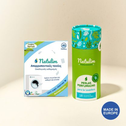 Natulim Φύλλα Απορρυπαντικού & Αρωματικές Πέρλες — Πέρλες Aurora Forest, Φύλλα Χωρίς Άρωμα