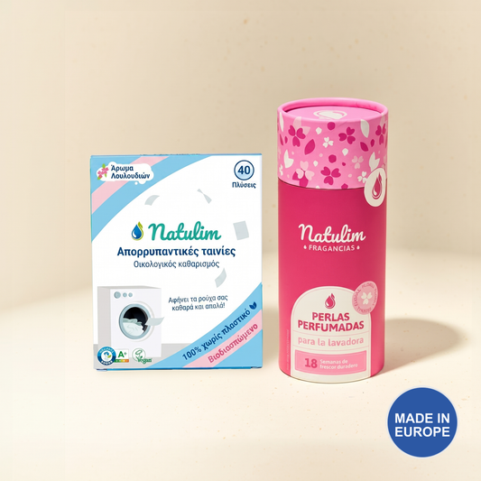 Natulim Φύλλα Απορρυπαντικού & Αρωματικές Πέρλες — Πέρλες Άρωμα Λουλουδιών, Φύλλα Άρωμα Λουλουδιών