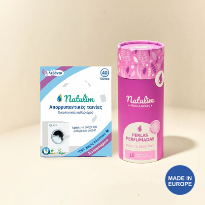 Natulim Φύλλα Απορρυπαντικού & Αρωματικές Πέρλες — Πέρλες Λεβάντα, Φύλλα Λεβάντα